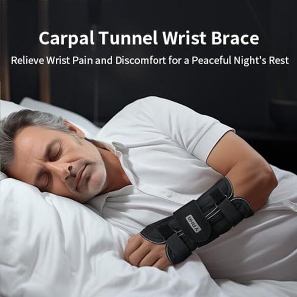 YAHA Wrist Brace S/M Black Left Hand Tunnel‎ Wrist Splint Night Support NEW - Picture 3 of 10